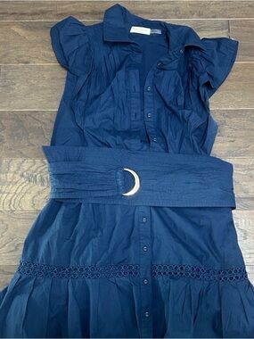 Ramy Brook Navy Button-Front Dress